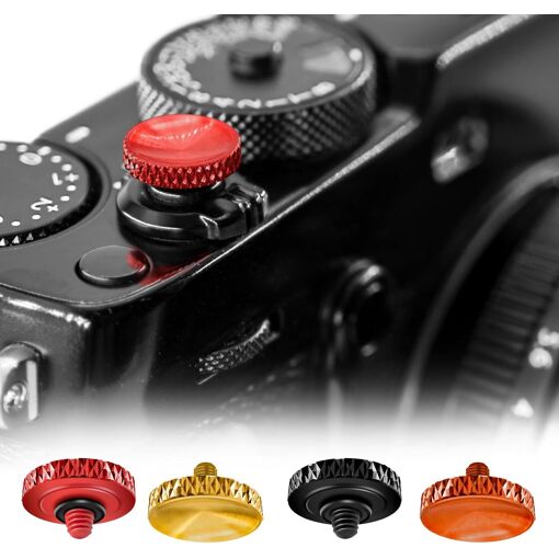 Ensemble de boutons d'obturateur souple pour appareil photo Fujifilm X100 (Rouge/Laiton/Orange/Noir)