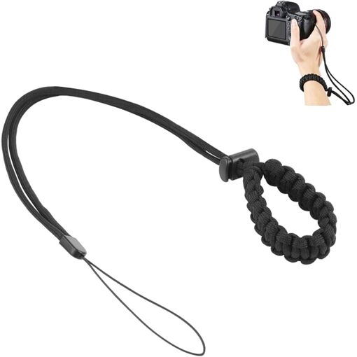 Correa ajustable universal de cámara con correa anti-perdida de nailon tejido para GoPro/Insta360/OSMO/cámaras DSLR/teléfonos inteligentes