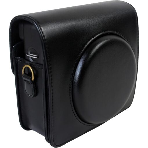 Fujifilm Instax Square SQ6 Camera Case, Compact PU Leather Sleeve with Adjustable Strap, Black