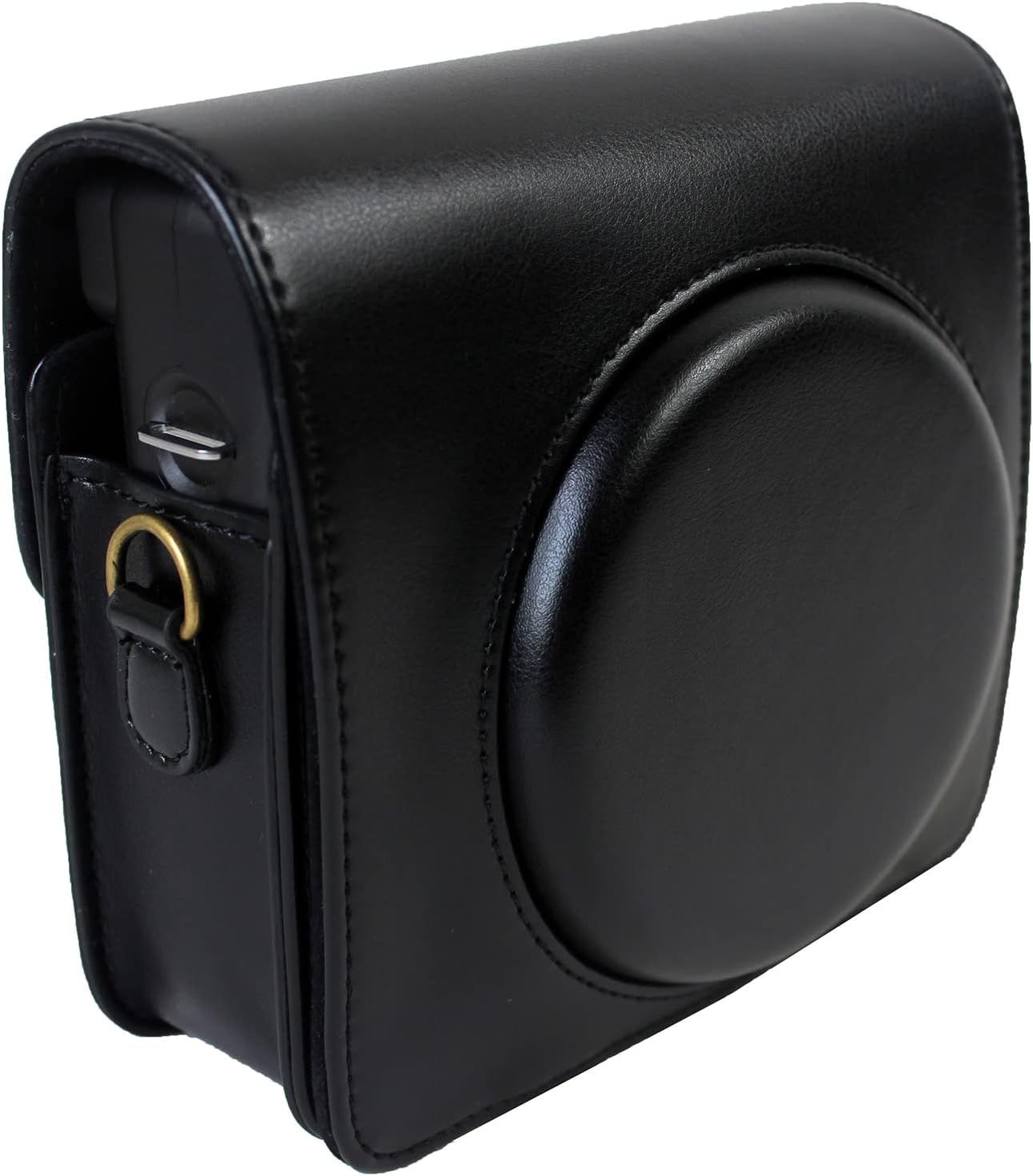 Étui de protection pour appareil photo Fujifilm Instax Square SQ6, étui compact en cuir PU avec bandoulière réglable, Noir