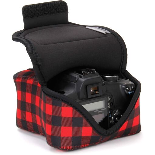 Digital DSLR Camera Case with Neoprene Protection - Belt Loop Holster for Canon EOS Rebel T7, 850D, D3500, D5600, and More (Q1314)