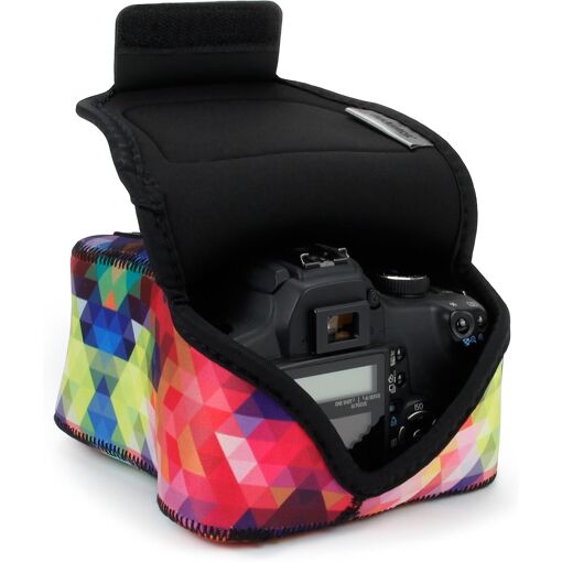 Bolsa para cámara con protección de neopreno, correa de cinturón holster compatible con Canon EOS Rebel T7/850D, D3500, D5600 y más (Q1352)
