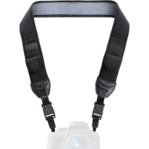 Correa para cámara digital TrueSHOT para DSLR/SLR - Compatible con Canon, Nikon, Pentax y más - Negro (Q1360)