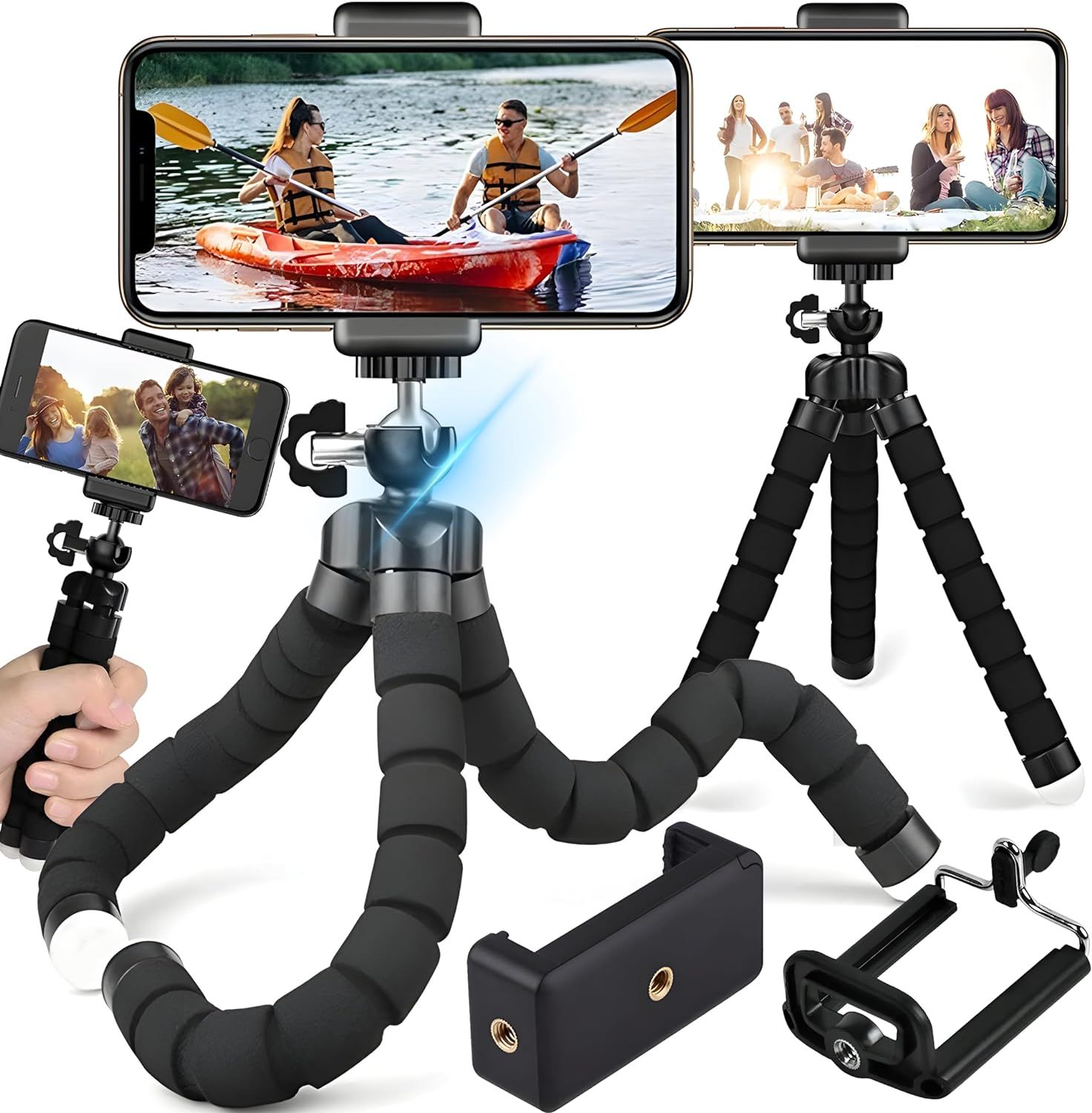 Tripode flexible universal con clip universal para smartphone, cámara, cámara de acción, pulpo, tripode universal, palanca para selfies, pie de mono, soporte mini para teléfono portátil Samsung (Q1361)