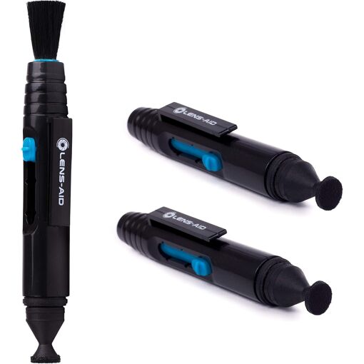 Lens Cleaning Pen with Brush and 2 Velvet Pads for Camera Lenses, Filters, etc. (Q1436)