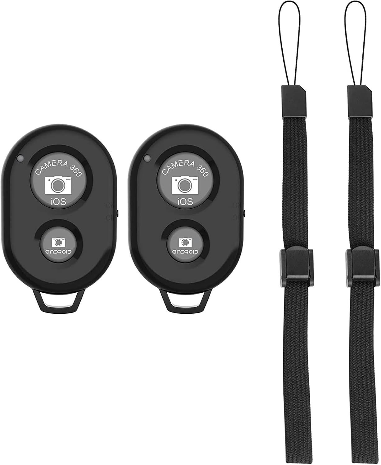 Bluetooth Camera Shutter Remote with Strap, Photo Clickers Compatible with iOS and Android/Phone/Pad/Others [2PCS] (Q1510)