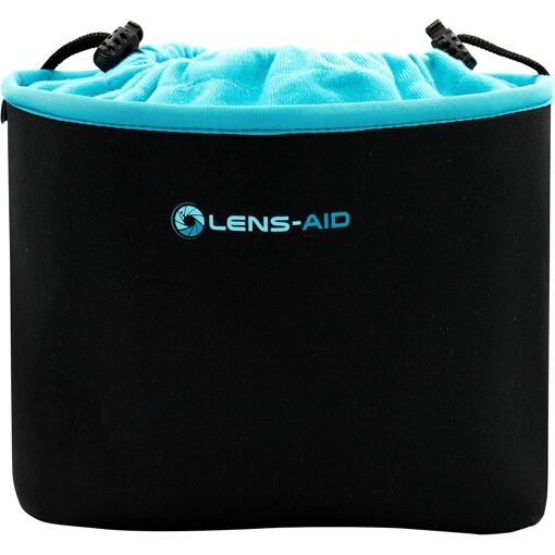 Camera Lens Case with Neoprene and Polar Fleece Lining: Bag, Pouch to Protect Cameras, Compatible with Canon, Nikon, Pentax, Fuji, Sony and More (L) (Q1548)