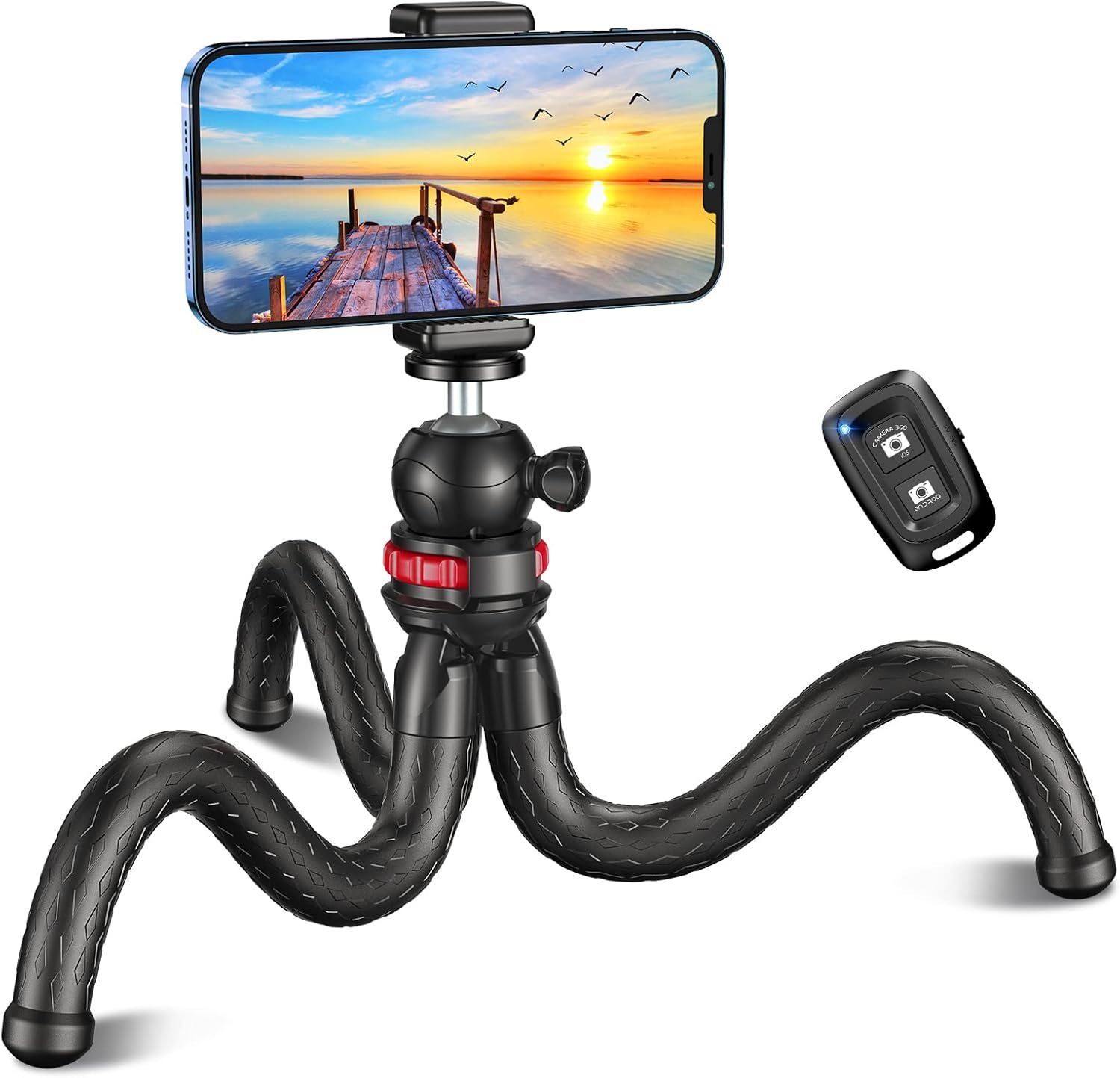 VSBDYUFGSUYDF Smartphone Tripod, 360° Rotating Flexible Mini Tripod for Camera with Bluetooth Remote Control, Selfie Stick Tripod for Phones, Cameras & Gopro, Ideal for Video Recording (Q700)