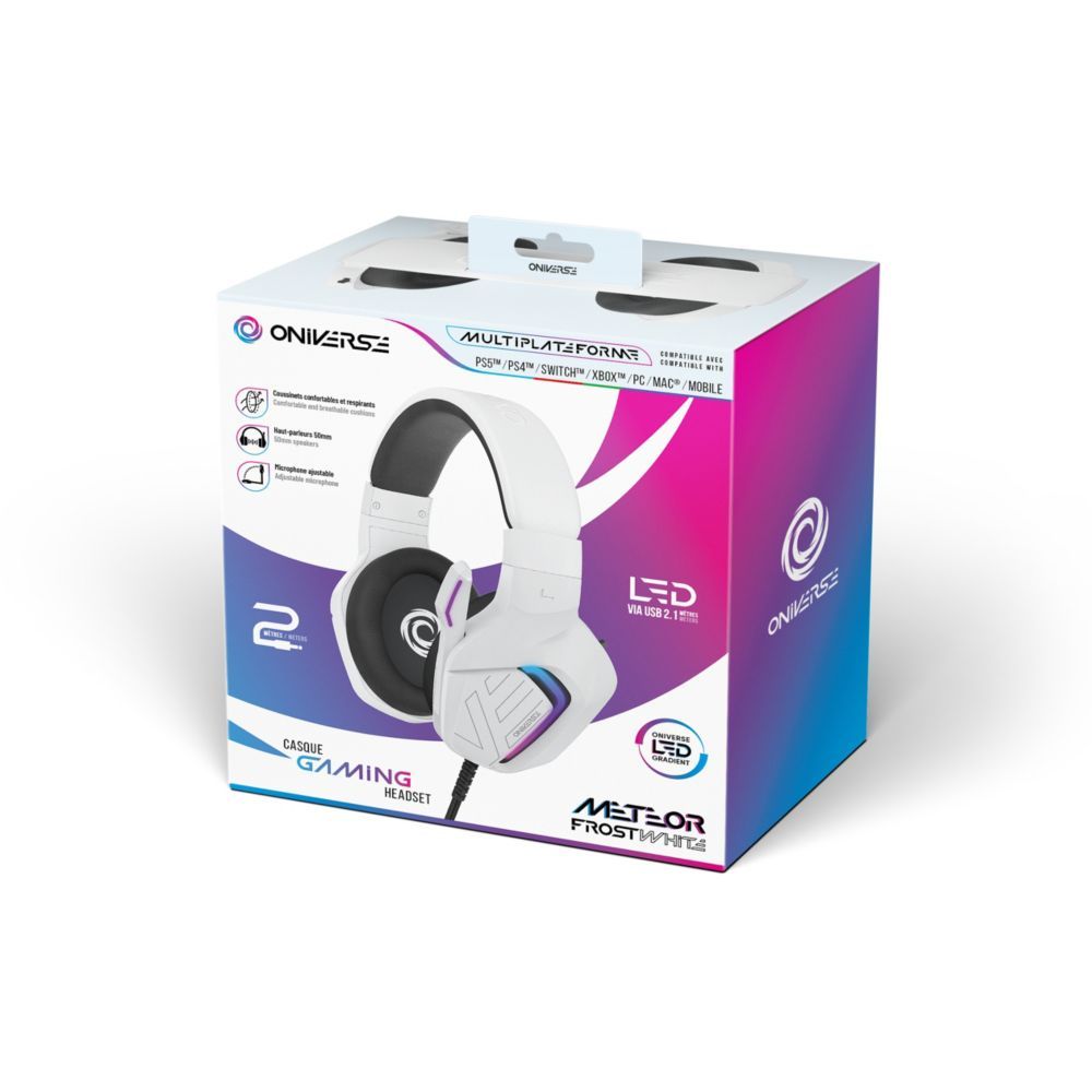 Arcade 1 UP Meteor Wired Headset - Frost White