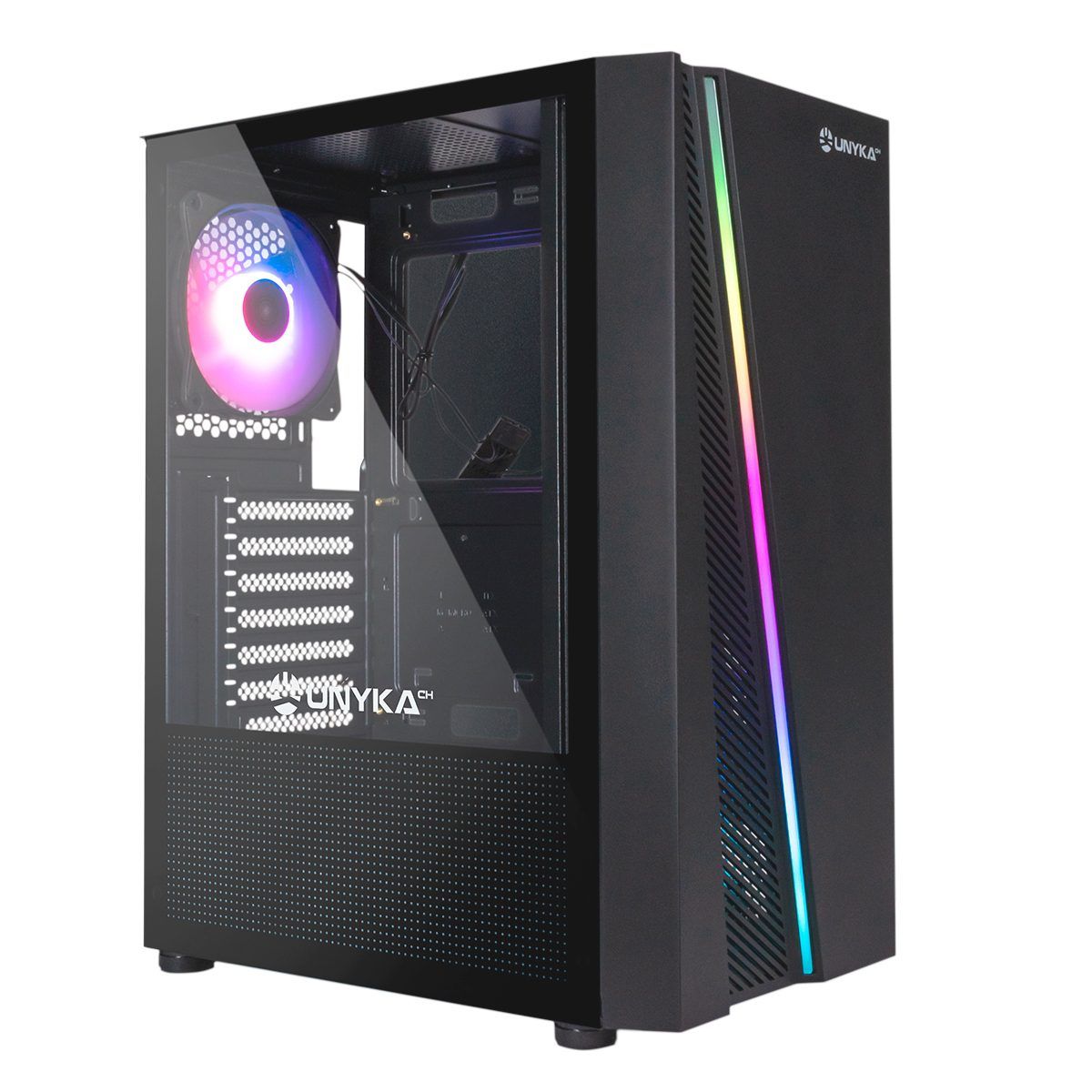 Unyka Glayze RGB Gaming Case, Black