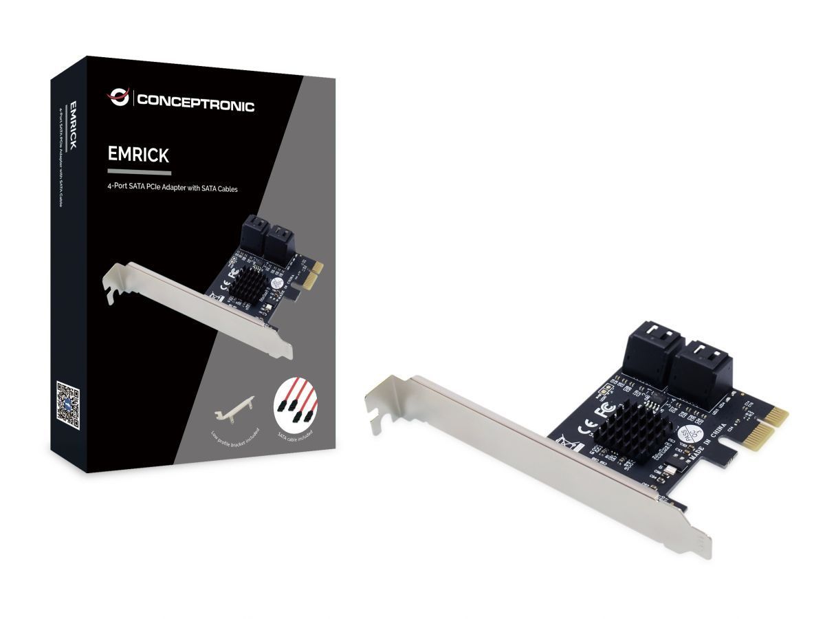 Conceptronic PCIe Adapter for Emrick Controller - 4 x SATA Ports (EMRICK03G)