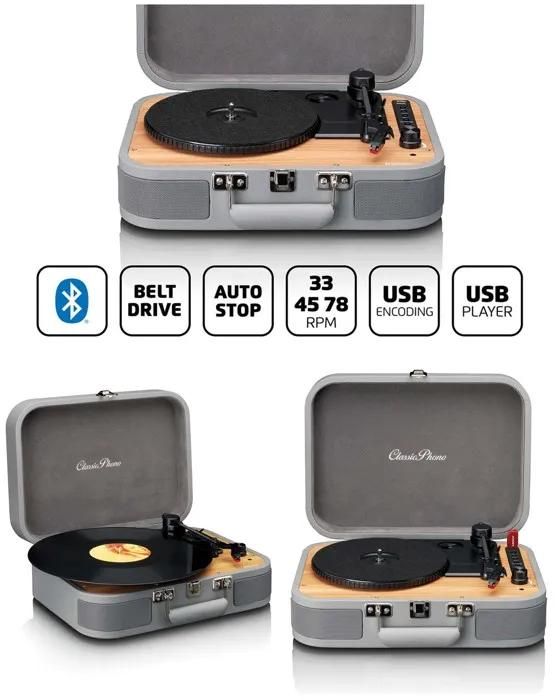 Reproductor de discos de vinilo Lenco TT-116GY - Bluetooth, USB, Estéreo