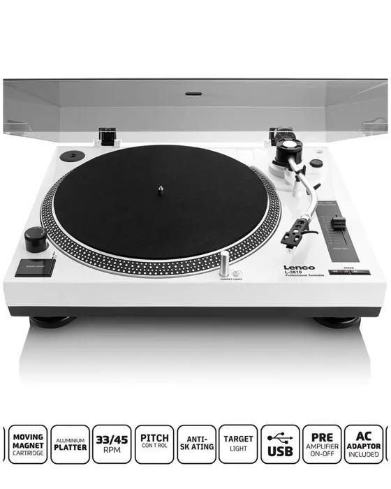 Lenco L-3810 Vinyl Record Player - USB Recording - Built-in Preamp - 33/45 RPM