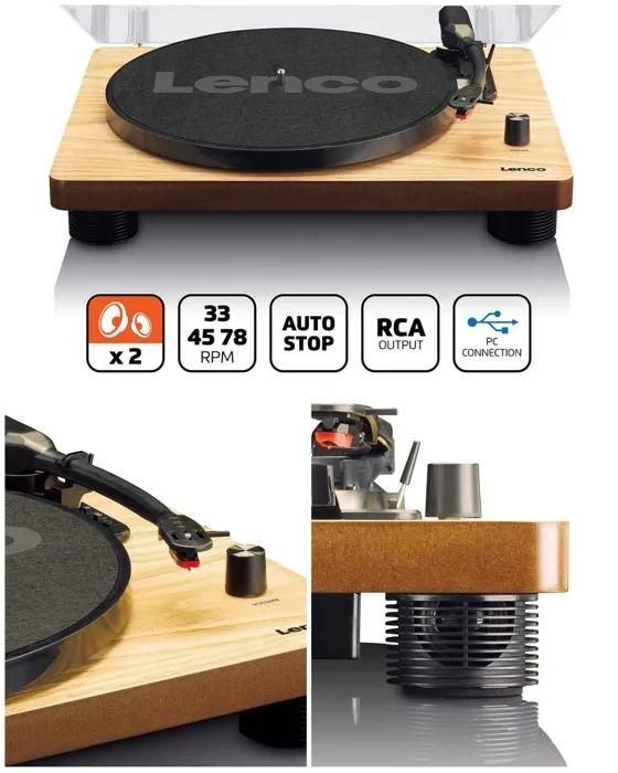 Reproductor de vinilo Lenco LS-50 - USB Estéreo - Madera Vintage