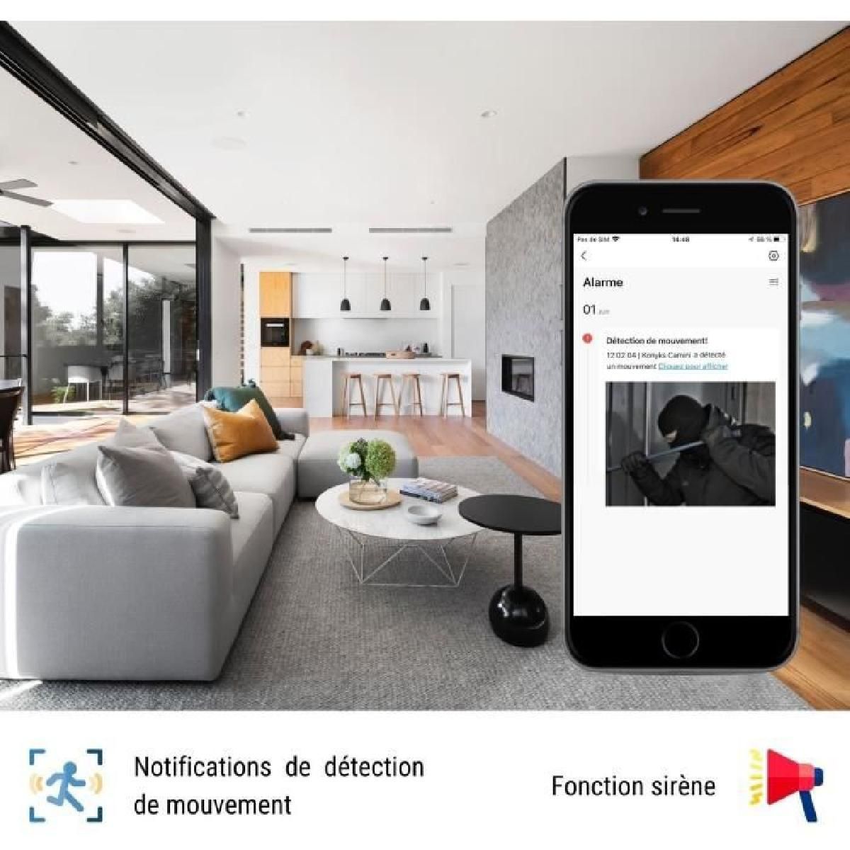 Konyks Camini Care 2 Indoor Security Camera with Wi-Fi, Siren and Video Call Button