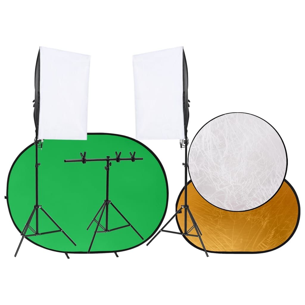 VIDAXL Photo Studio Kit with Background Screen and Reflector
