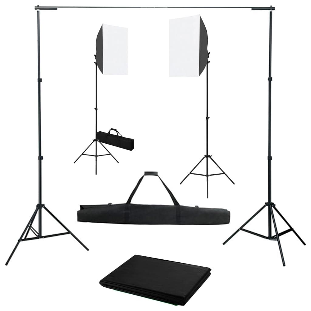VIDAXL Photo Studio Kit with Light Boxes and Background
