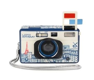 Lomography LomoApparat 21mm f/10 Paris Edition Film Camera - White and Blue