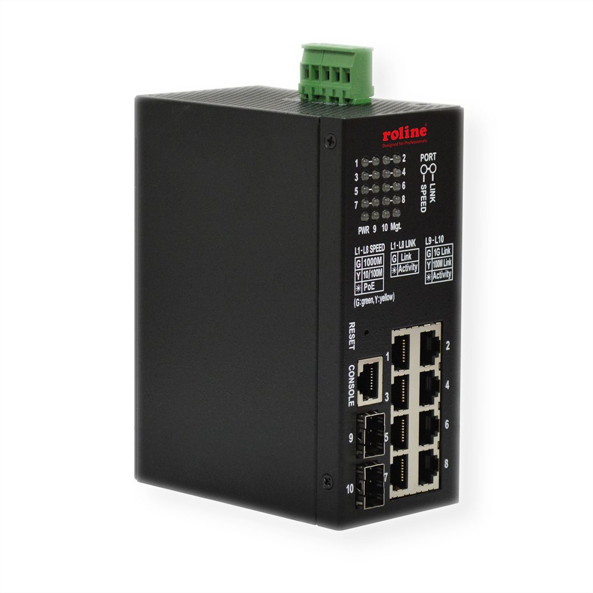 Roline 21.13.1137 Managed Network Switch, Gigabit Ethernet L2 (10/100/1000) with Ethernet Connection and PoE Support