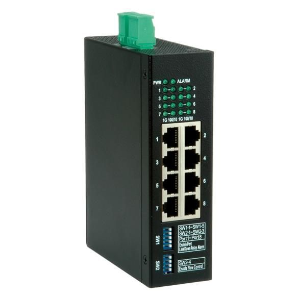 Conmutador Gigabit industrial Roline 8x RJ-45