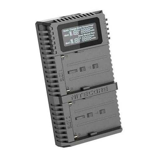 Cargador doble Nitecore USN3 PRO - Sony NP-F - Carga rápida - Pantalla LCD - Sistema inteligente
