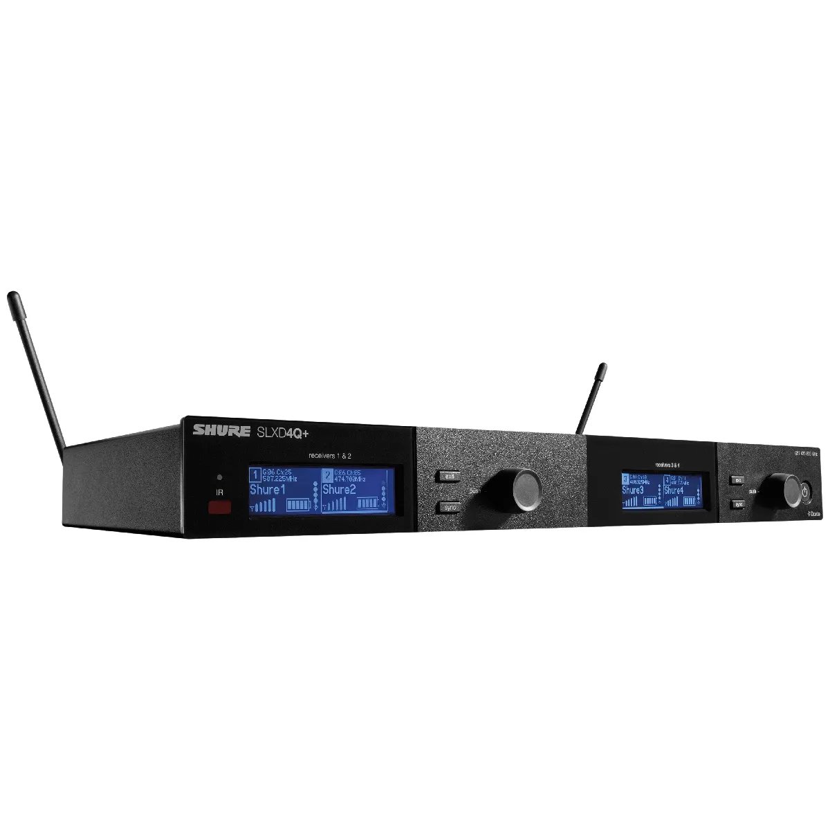 Shure SLXD4QDAN+ G65 - Quad Band Receiver - Wireless Transmission - Dante Network