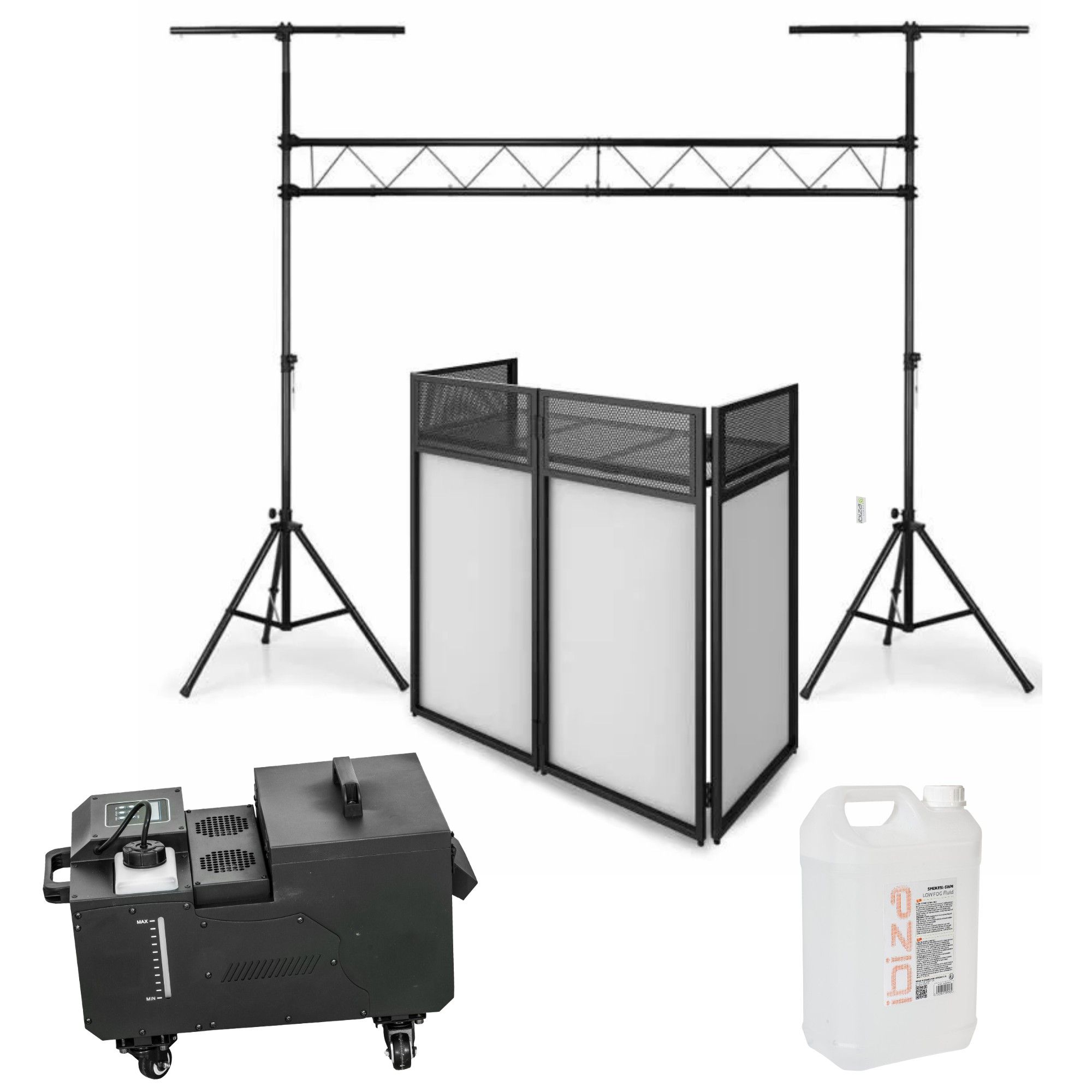 Kit de iluminación Ibiza máquina de humo pesado de 1500W - Portalón SLB001 - Fachada de cabina de DJ DS30 - Fiesta de boda profesional