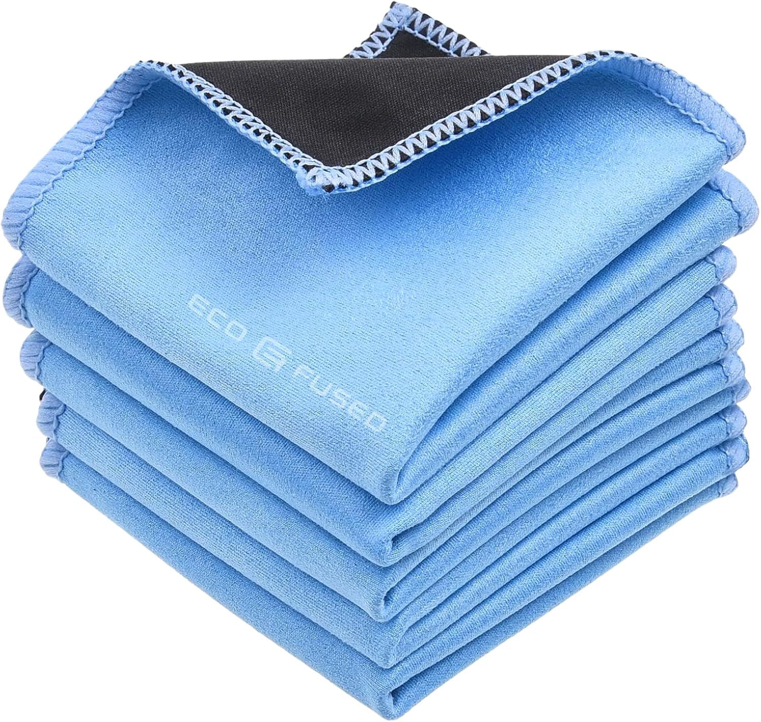 Laser Genetics Carron Microfibre Cleaning Cloths Pack of 5 - Double-Sided Cleaning