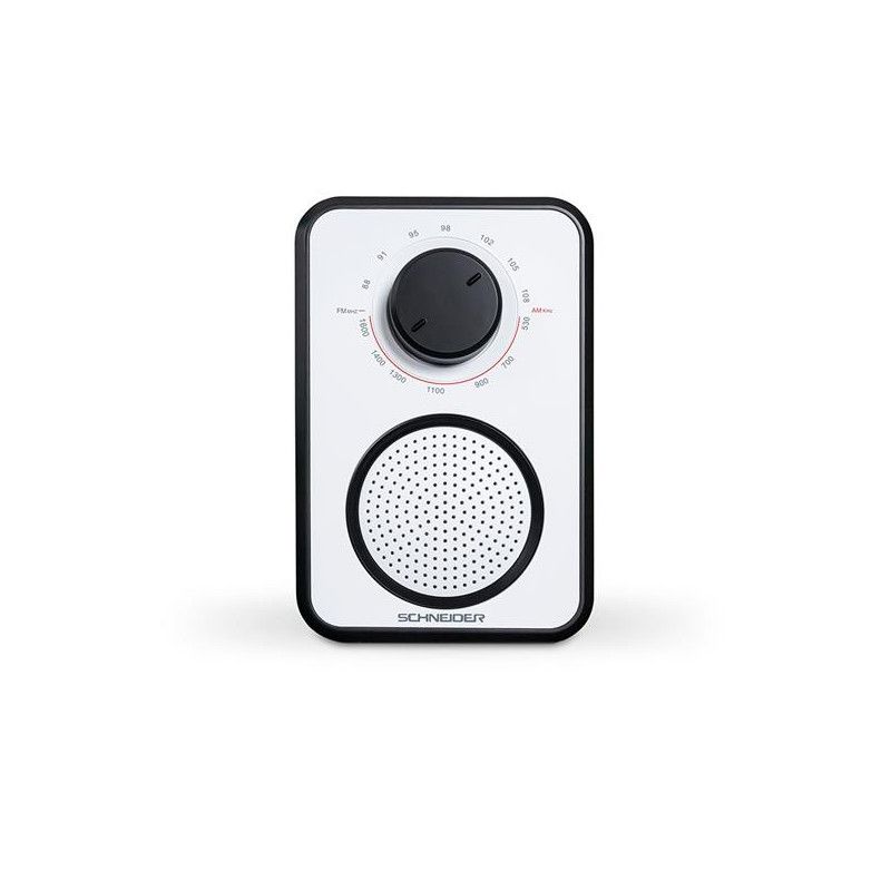 Schneider SC030W Analogue Portable Radio - Size: 5x3x12cm, Color: White, Capacity: AM/FM