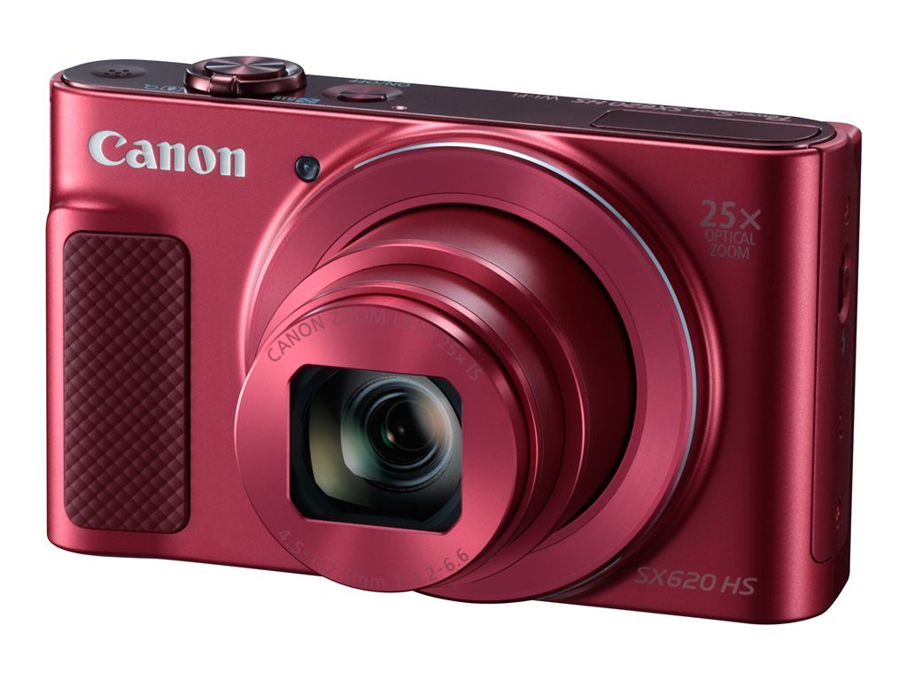 Canon Compact Camera - 20.2MP - 1080p/30fps - 25x Optical Zoom - Wi-Fi, NFC - Red