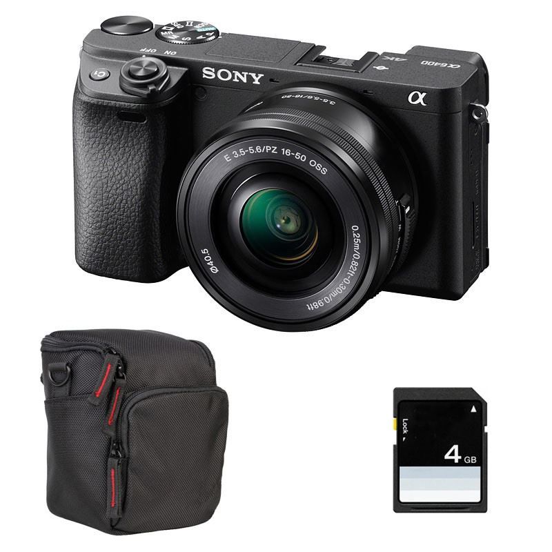 Sony A6400 Black Mirrorless Camera KIT (16-50mm Lens + Bag + 16GB Card)