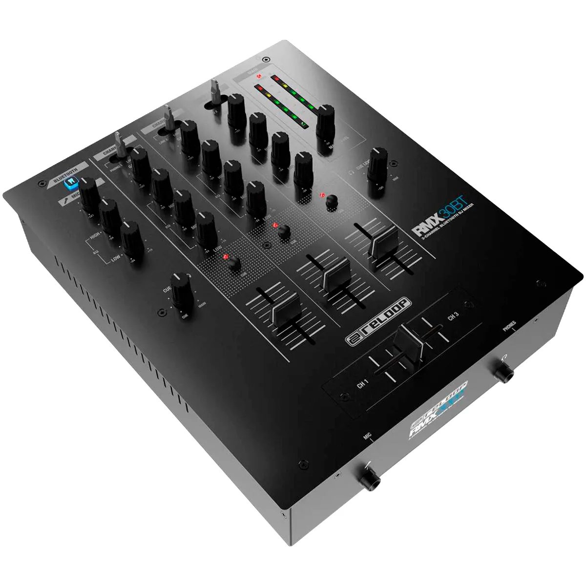 Reloop RMX-30 BT DJ Mixer - 3 Channel Table with Built-in Bluetooth and Crossfader