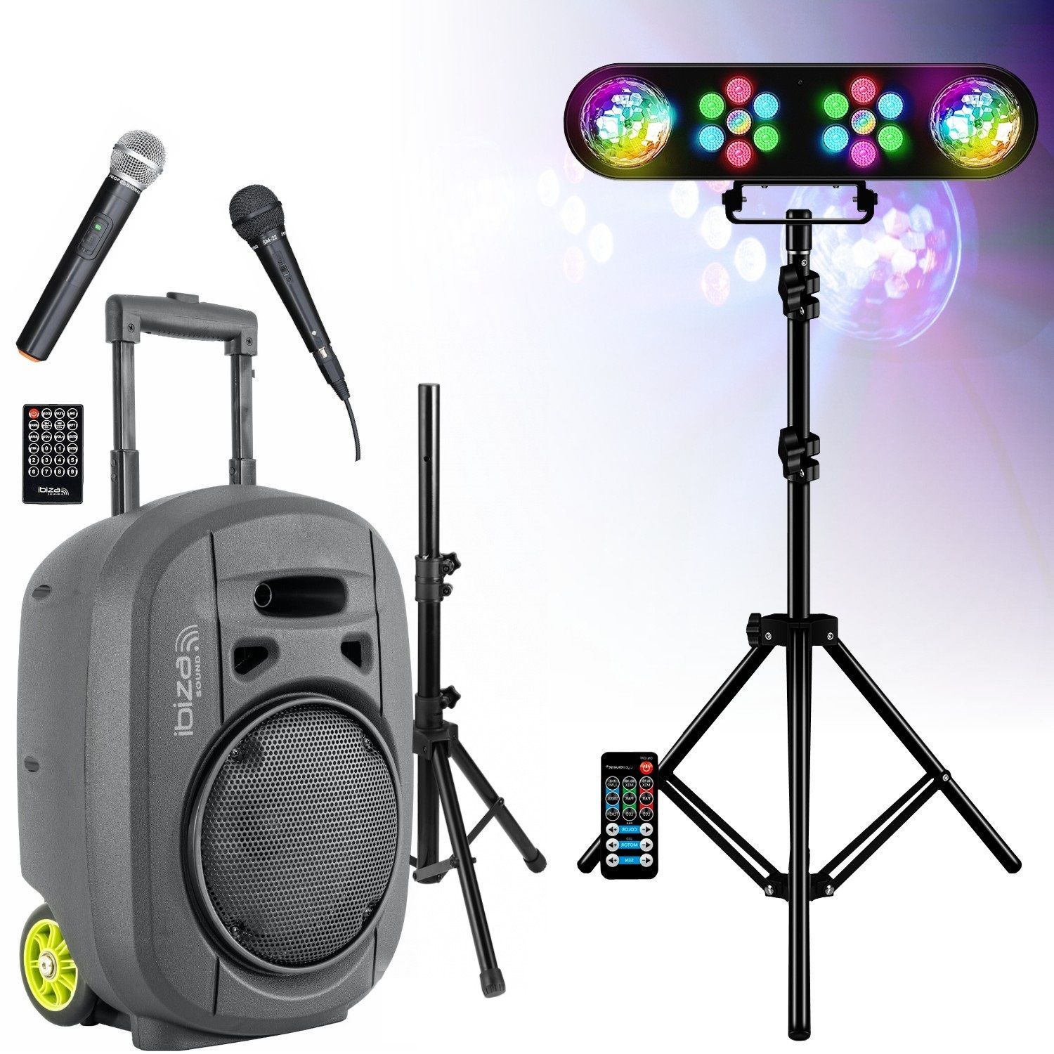 Sistema de sonido portátil Ibiza Sound PORT8VHF-MKII-TWS Bluetooth con micrófonos