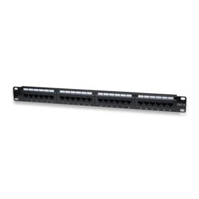 WP 6U 24-Port Patch Panel, Cat6, Black