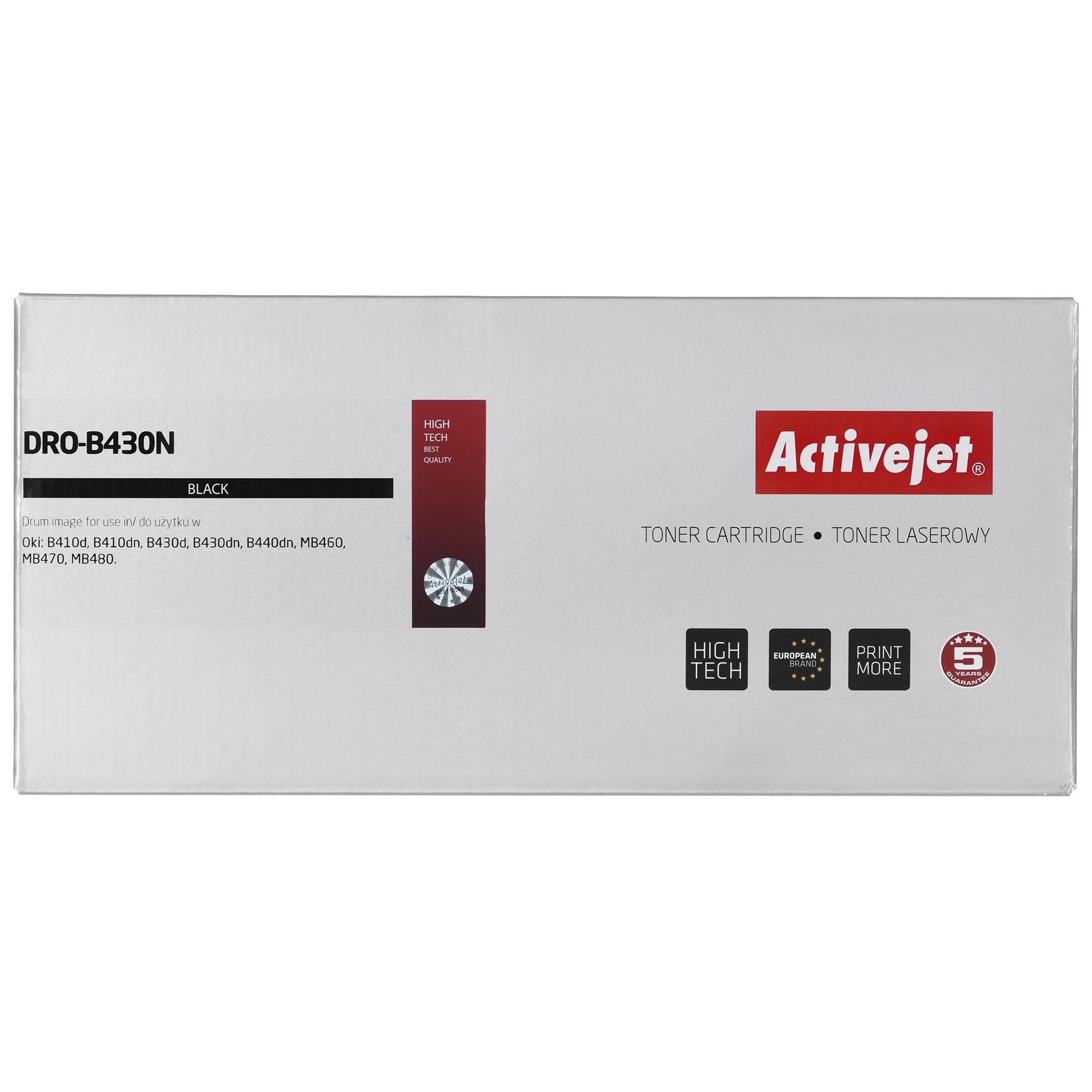 Activejet DRO-B430N Drum (OKI 43979002 Replacement; Supreme; 25,000 Pages, Black)