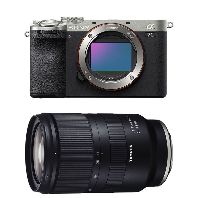 Sony Alpha 7C II Silver Mirrorless Camera with Tamron 28-75mm f/2.8 G2 Lens
