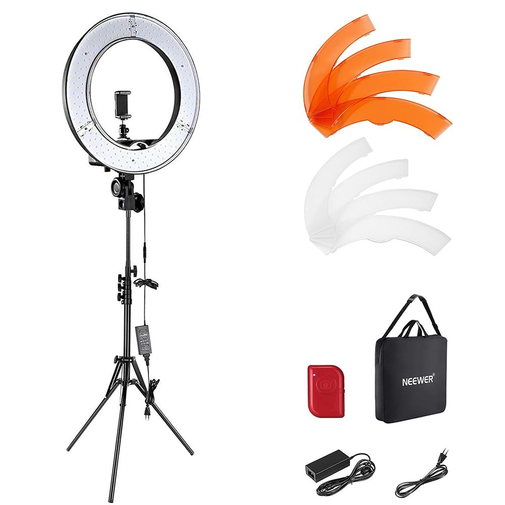 Neewer Professional Ring Light with Tripod: 18 Inch 55W 5600K Adjustable LED Ring Light with Tripod, Bluetooth Receiver for Smartphone, Selfie, Youtube/TikTok Video, Tattoo Esthetic Lamp