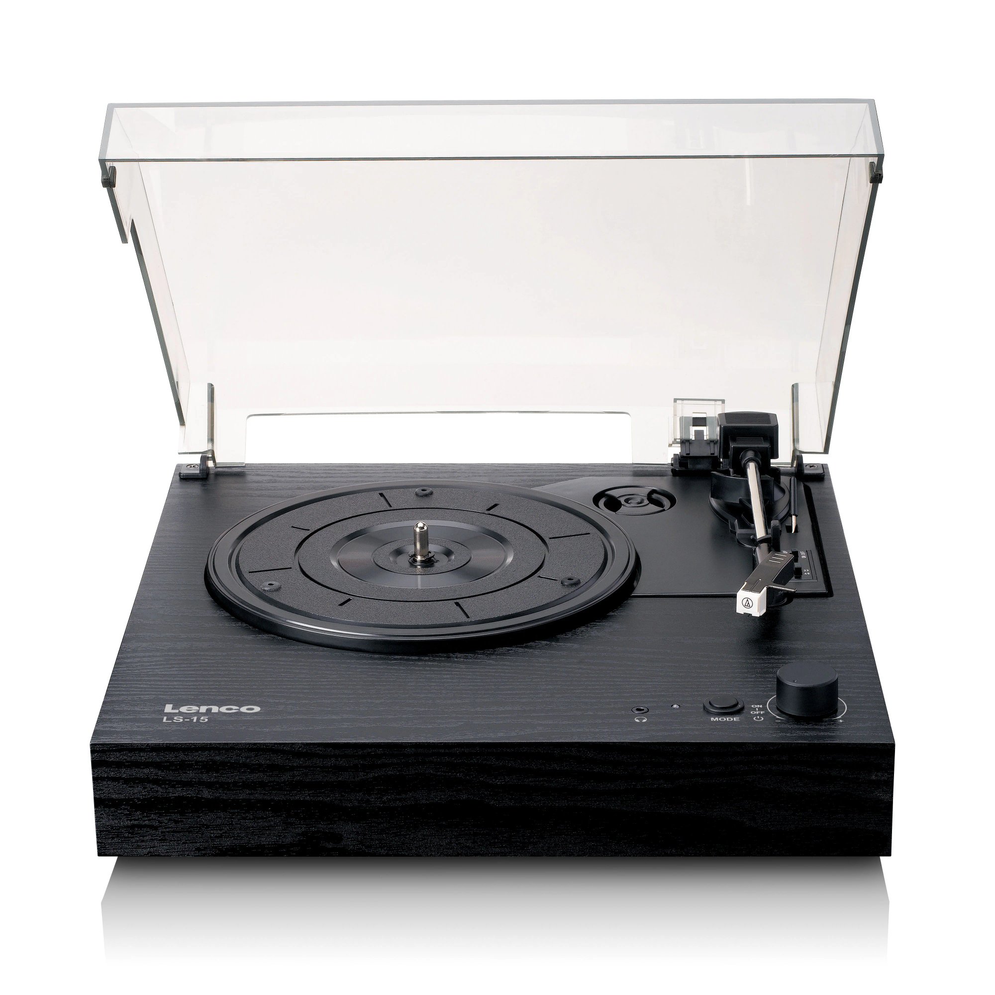 Lenco LS-15BK - Vinyl Turntable with Bluetooth, Built-in Speakers and AT3600L Cartridge - Black