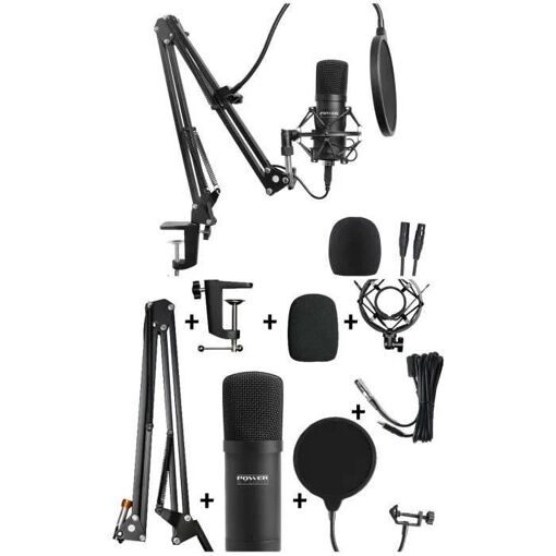 Ensemble Power XLR avec trépied et accessoires pour l'enregistrement vocal et instrumental