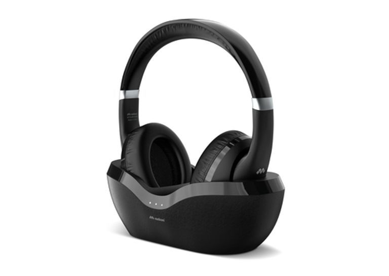 Meliconi Wireless and Wired Headset with TV Stand and Charging Dock - Black