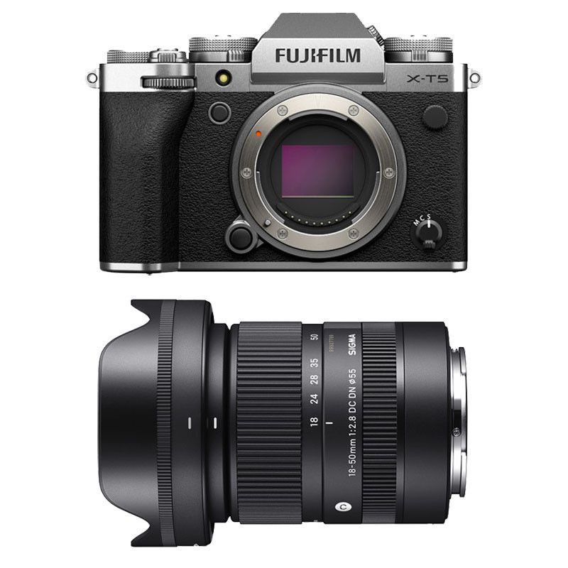 Fujifilm X-T5 Silver Camera Kit with Sigma 18-50mm Lens (3-Year Warranty)