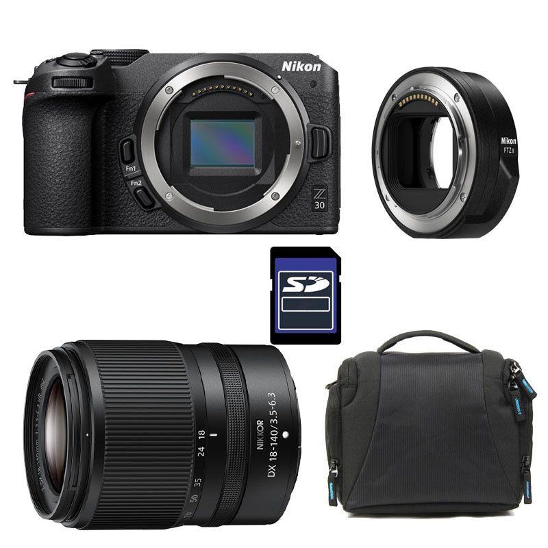 Nikon Z30 + Z 18-140 Lens + 3-Year Warranty + Bag + 8GB SD Card + FTZ II Ring