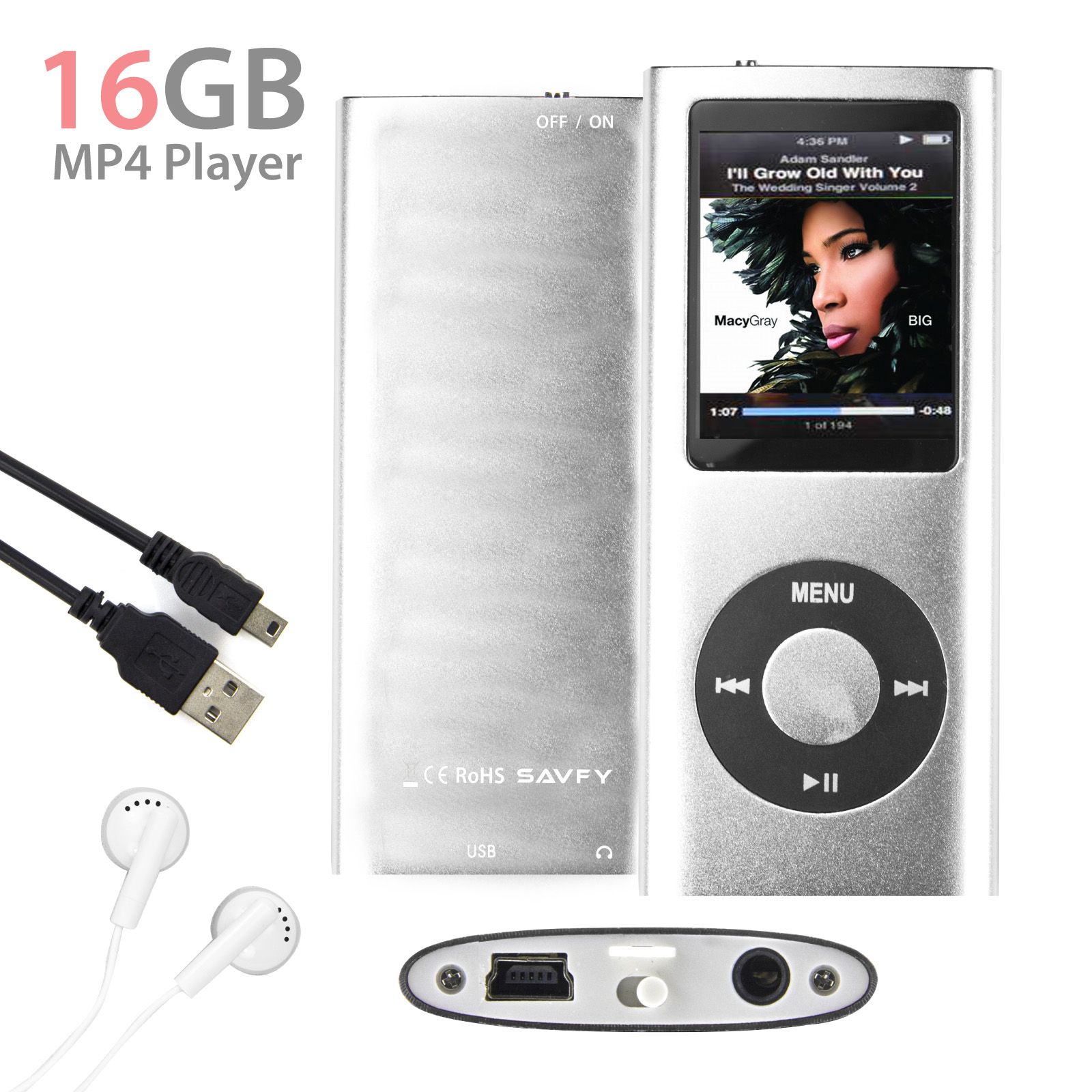 Artrip 16GB MP3/MP4 Player (Silver) - Video, Radio, Music & Games