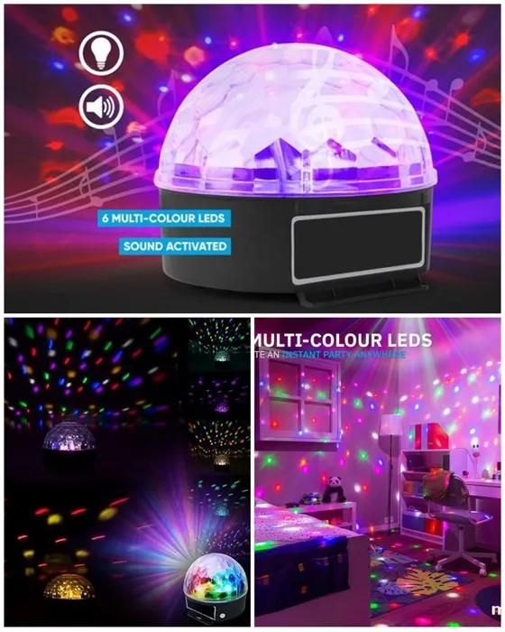 Audio Club LED Light Set - Magic Jelly DJ Ball - 6 1W LEDs - Multi-color Beams - Auto Modes