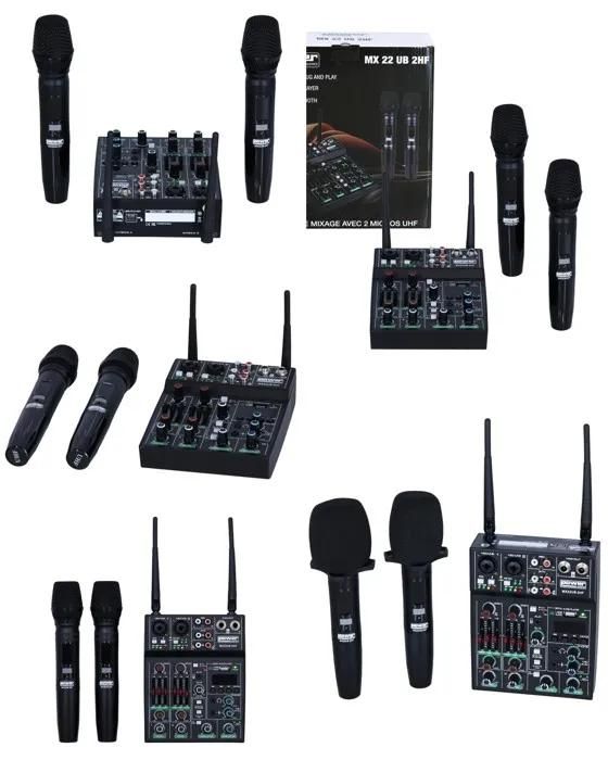 Power MX 22 UB 2HF 4-Channel Mixing Console - Bluetooth - 2 Wireless Microphones - USB