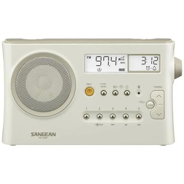 Sangean PR-D4 Shortwave Radio, AM/FM Bluetooth Cream Pastel
