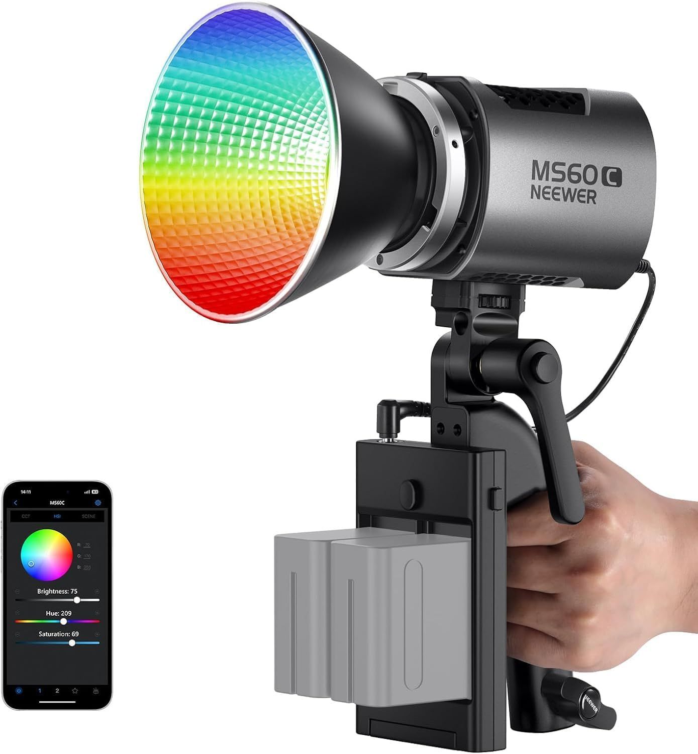 Neewer MS60C 65W RGB Video Light with Remote Control