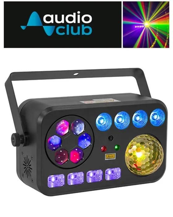 Audio Club 6-in-1 DMX Light Effect - Crystal Ball, UV, Laser, Strobe