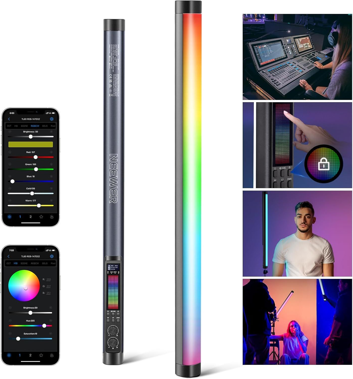 Lámpara de tubo RGB Neewer TL60