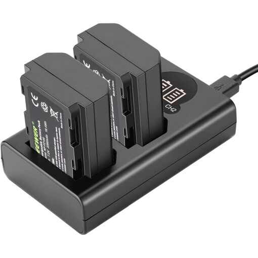 Neewer 2 x 2280mAh NP-FZ100 Batería de repuesto con cargador USB y pantalla LCD, compatible con Sony ZV-E10II, A9III, A7CII, ZV-E1, A7III, A7IV, FX3, FX30, A6700, A1, A7C, A7CR, A7RIV, A7RV, A7SIII, A9II